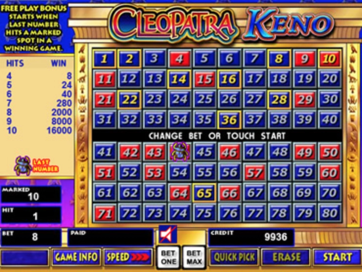 Keno juego casino online